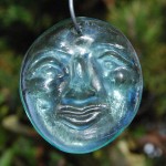 Clear recycled bottle glass 'Moon' suncatcher
