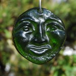 Recycled Green bottle glass Moon suncatcher