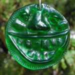 Lime green recycled bottle glass 'Bubba' suncatcher