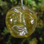 Recycled yellow bottle glass 'Moon' suncatcher