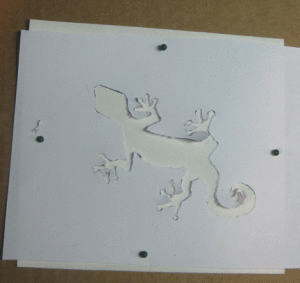cutting the paper layer of kiln carving pattern