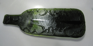 fused kiln carved bottle