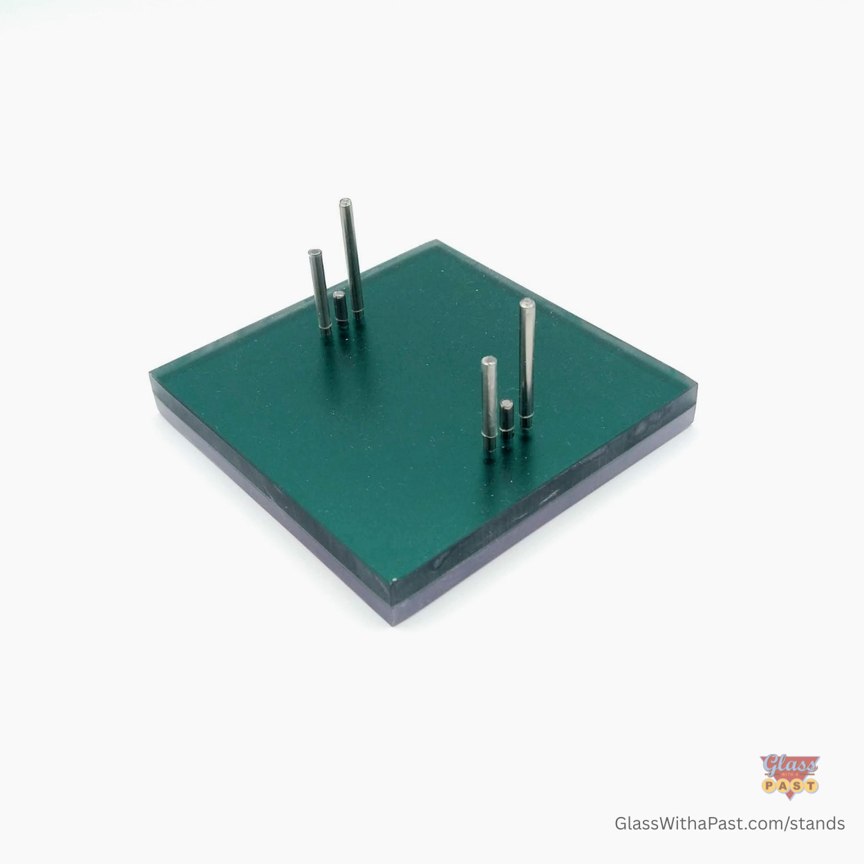 Emerald Small Glass Display Stand with Pins - Glass With A Past